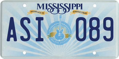 MS license plate ASI089