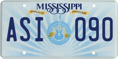MS license plate ASI090