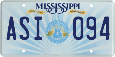 MS license plate ASI094