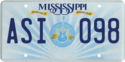 MS license plate ASI098
