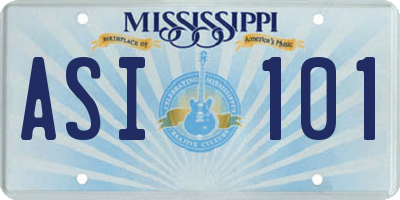 MS license plate ASI101
