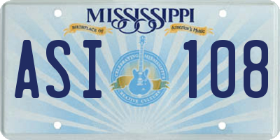 MS license plate ASI108