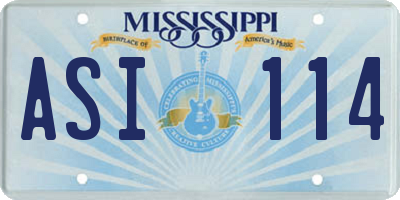 MS license plate ASI114