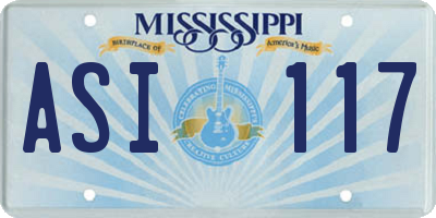 MS license plate ASI117