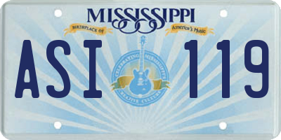 MS license plate ASI119