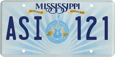 MS license plate ASI121