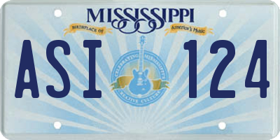 MS license plate ASI124