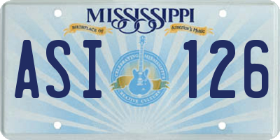 MS license plate ASI126