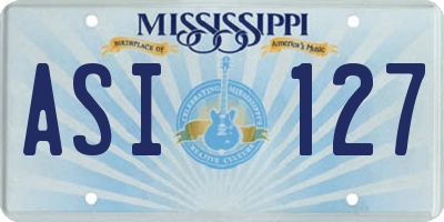 MS license plate ASI127