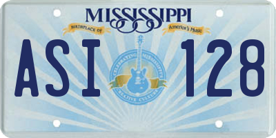 MS license plate ASI128