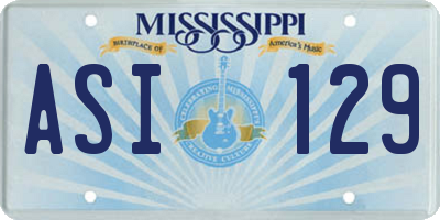 MS license plate ASI129