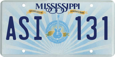 MS license plate ASI131