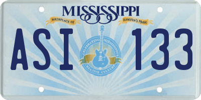 MS license plate ASI133