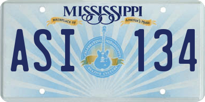 MS license plate ASI134
