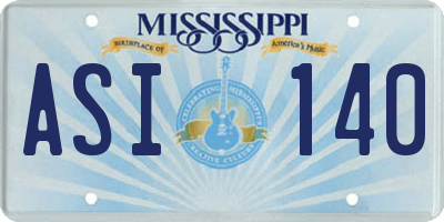 MS license plate ASI140