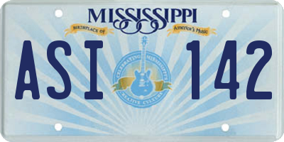 MS license plate ASI142