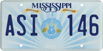 MS license plate ASI146
