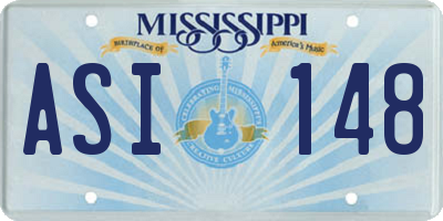 MS license plate ASI148