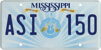 MS license plate ASI150