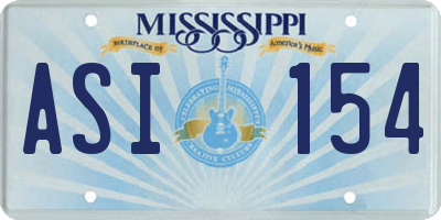MS license plate ASI154