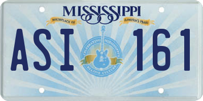 MS license plate ASI161