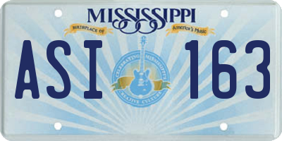 MS license plate ASI163