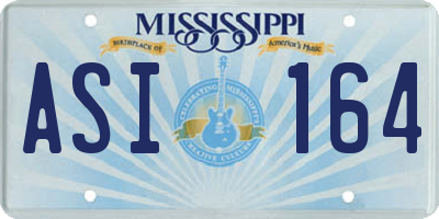 MS license plate ASI164