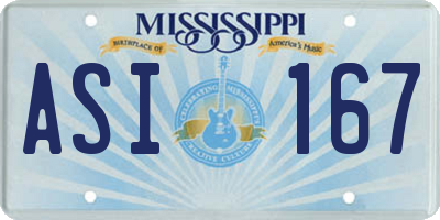 MS license plate ASI167