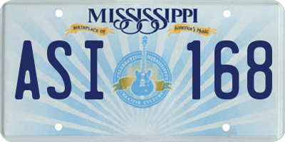 MS license plate ASI168