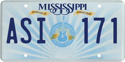 MS license plate ASI171