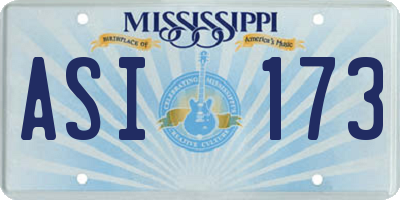 MS license plate ASI173