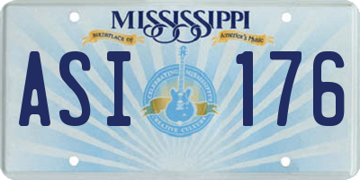 MS license plate ASI176