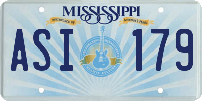 MS license plate ASI179