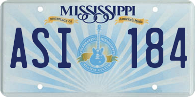 MS license plate ASI184
