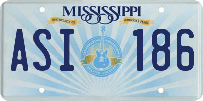 MS license plate ASI186