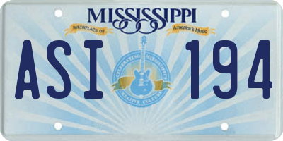 MS license plate ASI194