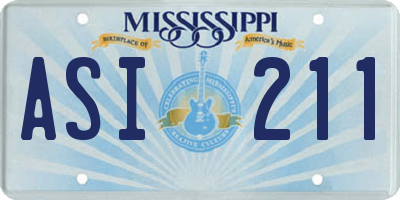 MS license plate ASI211