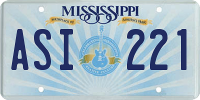 MS license plate ASI221