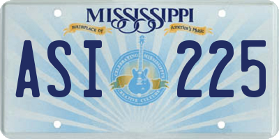MS license plate ASI225