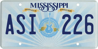 MS license plate ASI226