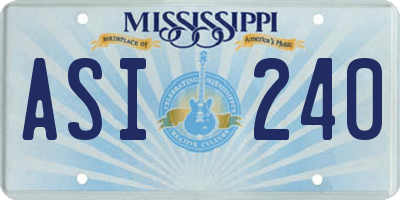 MS license plate ASI240