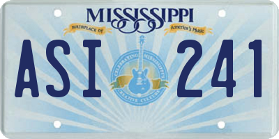 MS license plate ASI241