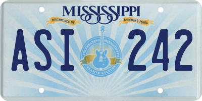 MS license plate ASI242