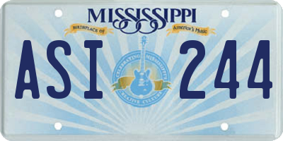 MS license plate ASI244