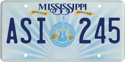 MS license plate ASI245