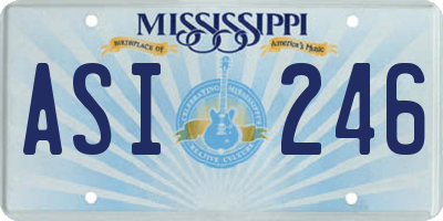 MS license plate ASI246