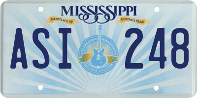 MS license plate ASI248