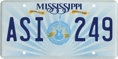 MS license plate ASI249