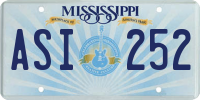 MS license plate ASI252