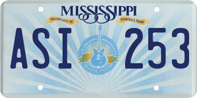 MS license plate ASI253